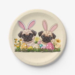 Ostern Mops Hunde Sonnige Ohren Pappteller