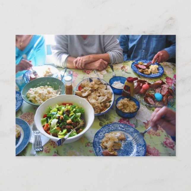 Ostern-Morgen Feiertagspostkarte (Vorderseite)