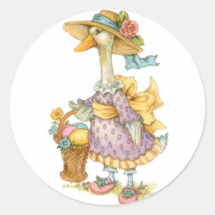 Ostern-Mutter Gans Runder Aufkleber