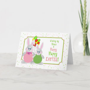 Ostern - Nichte - Bunnies & Balloons Feiertagskarte