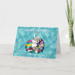 Ostern - Niedliches Sonnenbad mit Eiern Feiertagskarte