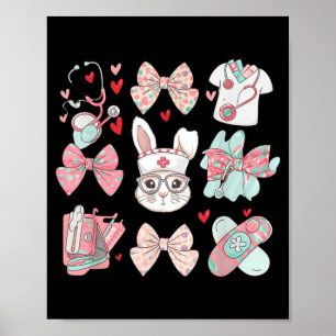 Ostern Nurse Coquette Hase Stethoskop Schleife Kan Poster