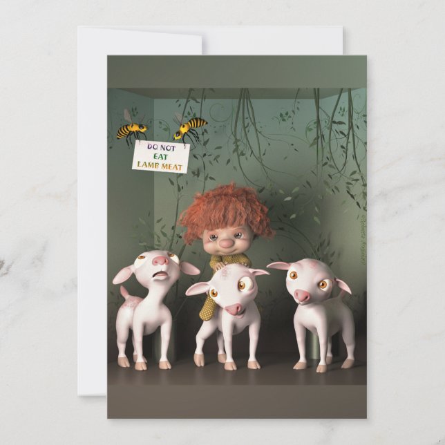 Ostern ohne Lamm - Version 1 Feiertagskarte (Vorderseite)