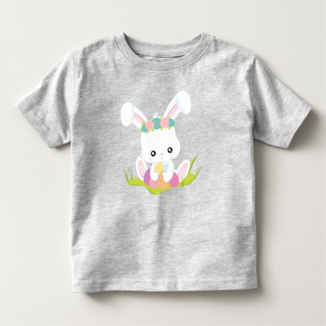 Ostern, Ostereier, Niedlicher Sonnenschein, Weißer Kleinkind T-shirt (Vorderseite)