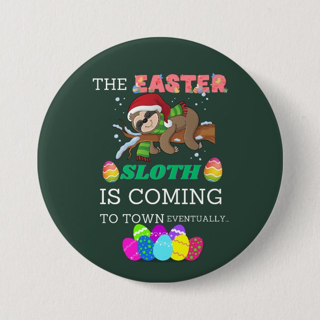 Ostern Osterhase zur Stadt Button (Vorderseite)