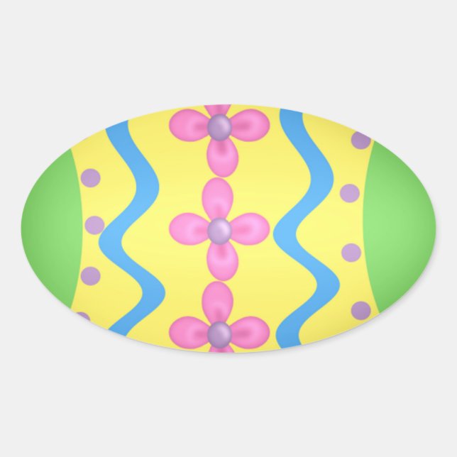 Ostern Ovaler Aufkleber (Vorderseite)