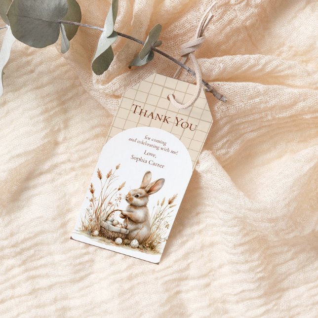 Ostern Party Bunny Beige Boho Vielen Dank Geschenkanhänger (Von Creator hochgeladen)