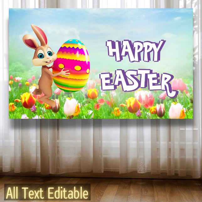 Ostern Party Ostern Bunny Egg Jagen Frühlingsblume Banner (Von Creator hochgeladen)