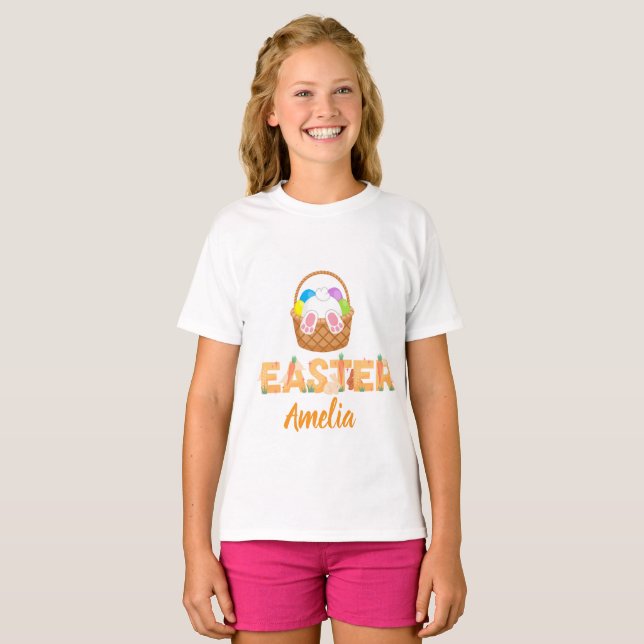 Ostern Personalisiertes Kinder Basic T-Shirt (Vorne ganz)