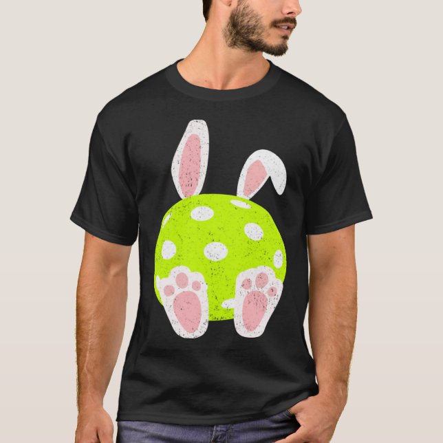 Ostern Pickleball Bunny Ears Ball Niedliche Kaninc T-Shirt (Vorderseite)