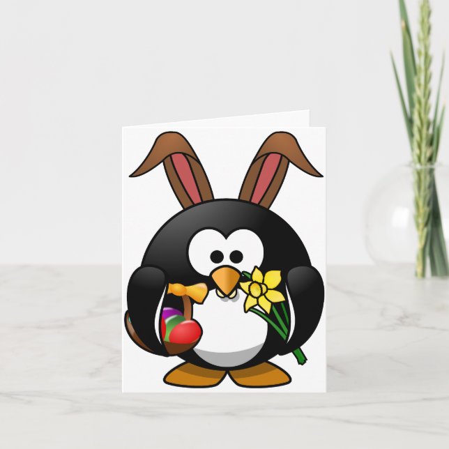 Ostern-Pinguin Feiertagskarte (Vorderseite)