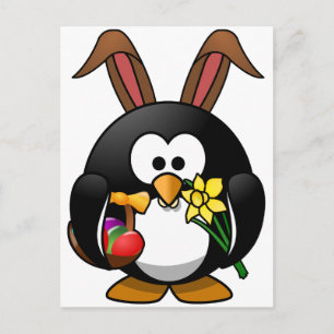 Ostern-Pinguin Feiertagspostkarte