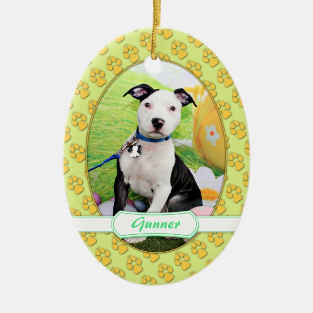 Ostern - Pitbull - Artillerist Keramikornament (Vorne)