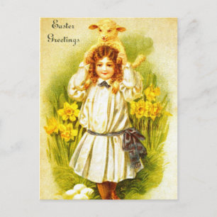 Ostern-Postkarte mit süßem viktorianischem Feiertagspostkarte
