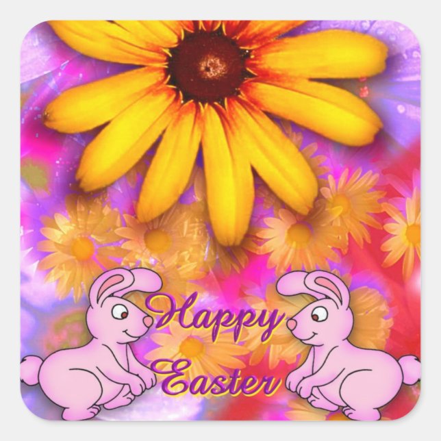 Ostern Quadratischer Aufkleber (Vorderseite)