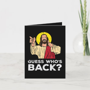 Ostern Rate wer zurück ist Jesus Lustig Religiös Feiertagskarte