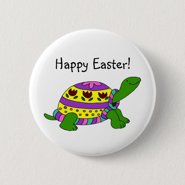 Ostern-Schildkröte Button (Vorderseite)