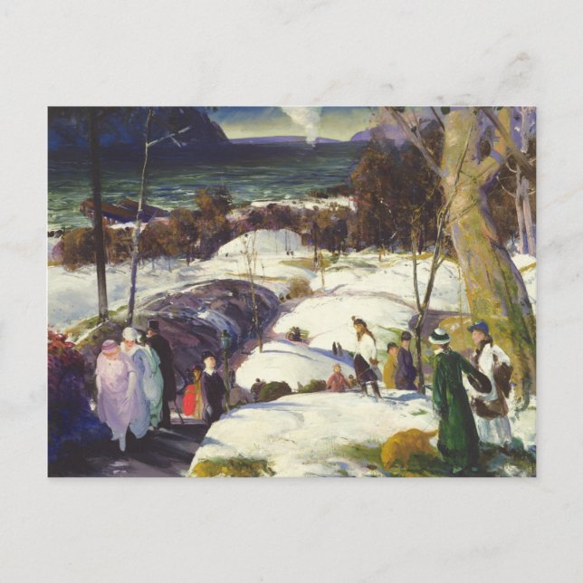 Ostern-Schnee Feiertagspostkarte (Vorderseite)