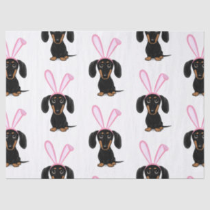 Ostern Schwarzer Hund Tan Dackel Seidenpapier