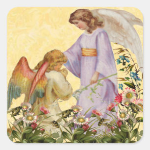 Ostern-Segen-Engels-Aufkleber Quadratischer Aufkleber