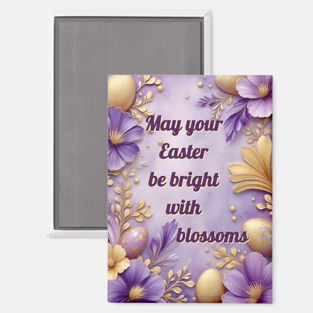~ OSTERN SEI HELL MIT BLÜTEN ~ Magnet (Vorderseite/Rückseite)