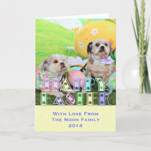 Ostern - Shih Tzu - Clementine und Winston Feiertagskarte
