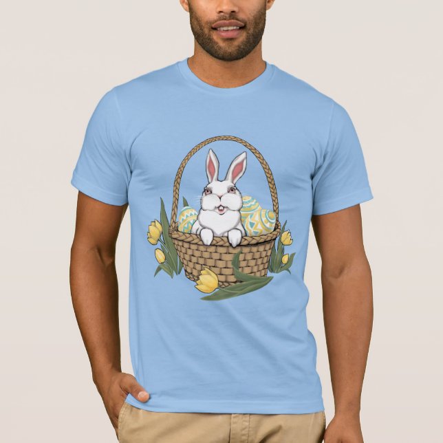 Ostern Shirt Osterhase Bunny Basketball Unisex T - (Vorderseite)