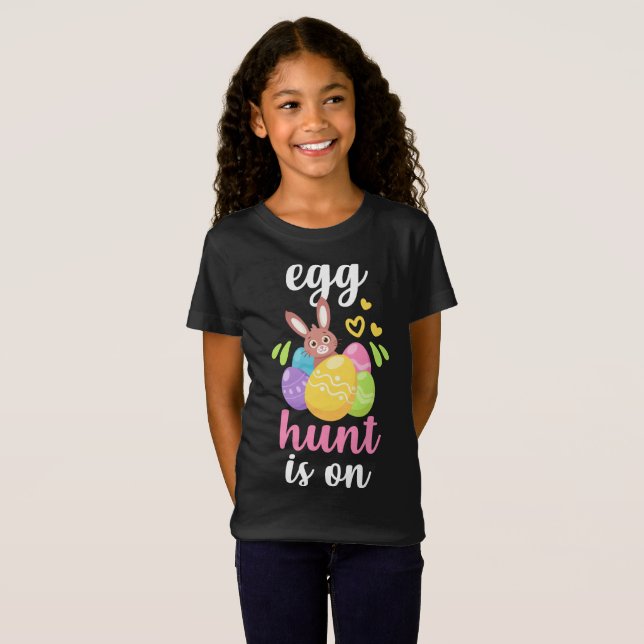 Ostern, sonnig, Eijagd ist auf Coolen Kids T - Shi T-Shirt (Vorne ganz)