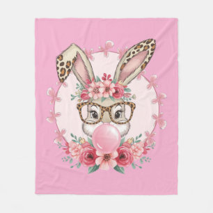 Ostern Süße Florale Hase Leopard Geschenk  Fleecedecke