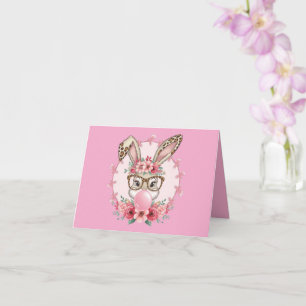 Ostern Süße Florale Hase Leopard Geschenk  Karte