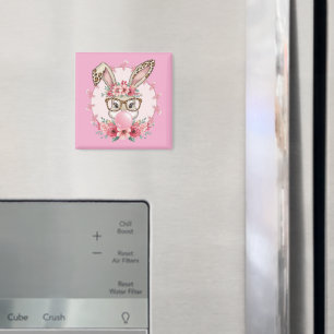 Ostern Süße Florale Hase Leopard Geschenk  Magnet