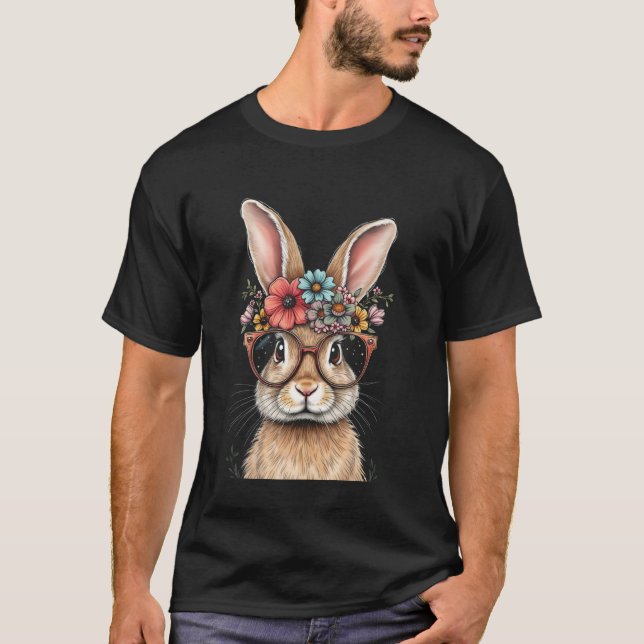 Ostern Süße Whimsical Hase T-Shirt (Vorderseite)