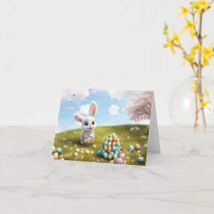 Ostern Süßer Osterhase mit Osterkorb  Karte