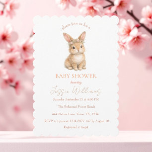 Ostern Süßes Kaninchen Wasserfarbe Baby Shower Einladung