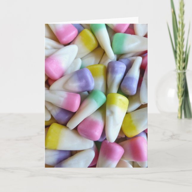 Ostern-Süßigkeits-Mais Feiertagskarte (Vorderseite)