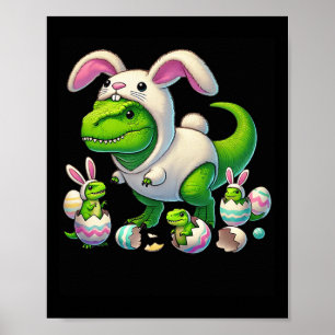 Ostern T-rex Bunny Ears Funny Dinosaur Kostüm Kind Poster