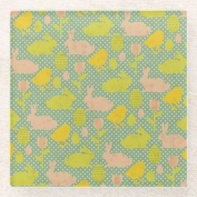 Ostern-Tapete Glasuntersetzer (Vorderseite)