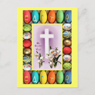 Ostern - Überqueren zwischen Lilien Feiertagspostkarte