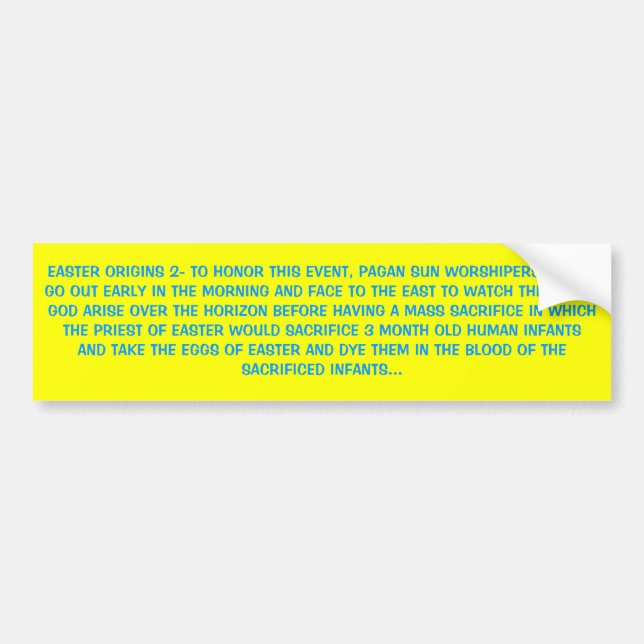 OSTERN-URSPRUNG 2 AUTOAUFKLEBER (Vorne)