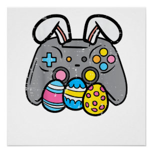 Ostern Videospiel Hase Eier Gaming Gamer Jungen Mä Poster