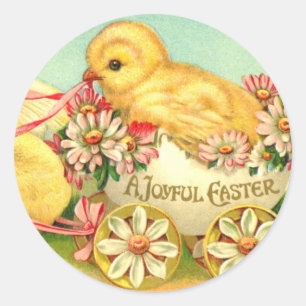 Ostern Vintage klassische Küken chic Feiertag Runder Aufkleber