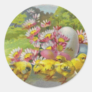 Ostern Vintage Runder Aufkleber