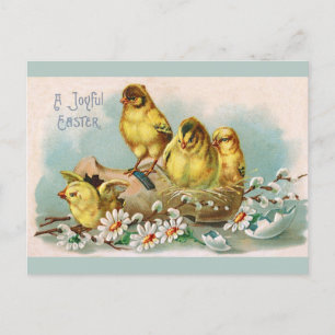 Ostern Vintage Süße Küken Floral Postkarte