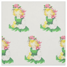 Ostern Vintager Mädchentost und Osterküken 4,5" Stoff