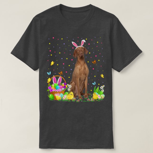 Ostern Vizsla Dog Bunny Egg Jagd Vizsla Ostern  T-Shirt (Design vorne)