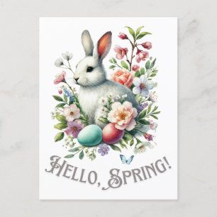 Ostern Wasserfarben Bunny & Eggs Feiertagspostkarte