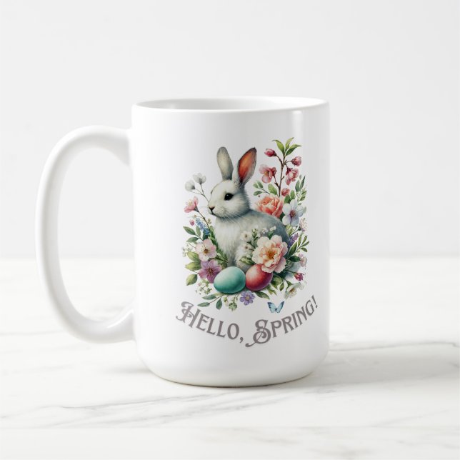Ostern Wasserfarben Bunny & Eggs Kaffeetasse (Links)