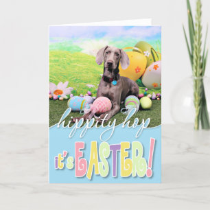 Ostern - Weimaraner - Ben Feiertagskarte