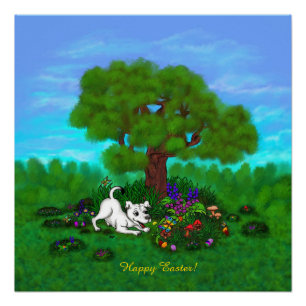 Ostern - Welpe Capo and Butterfly Poster