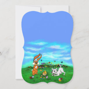 Ostern - Welpen-Capo mit Hase und Küken Feiertagskarte